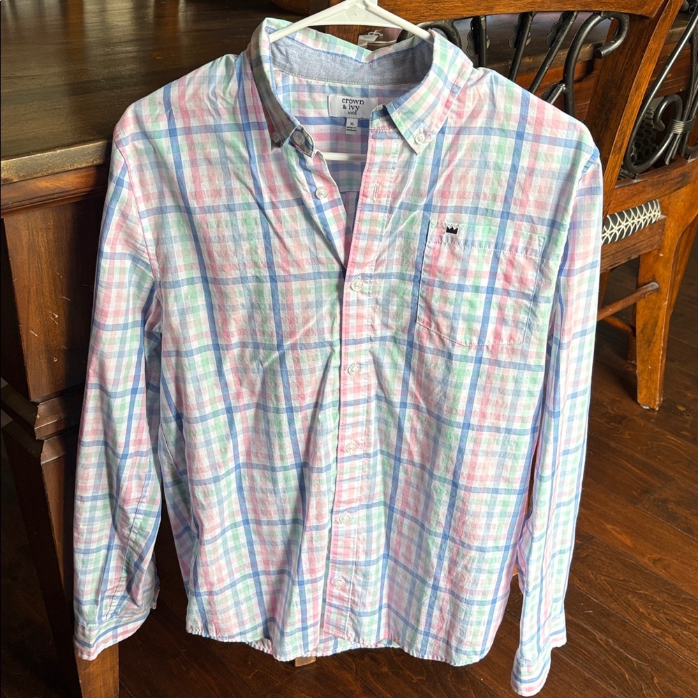 Crown & Ivy Kids Pastel Plaid Shirt